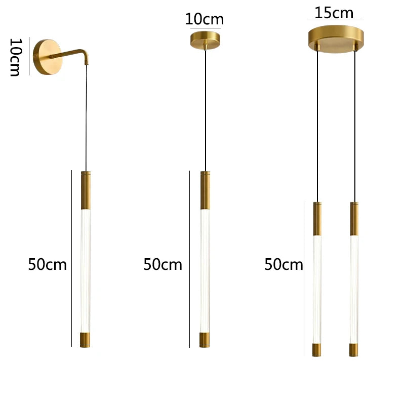 LED Wall light Home Decor Gold Bar body glow Dining room Kitchen Bedroom Single double pendant lamp Bedside Wall lamps