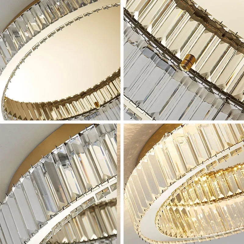 Modern LED Crystal Ceiling Chandeliers Lighting for Living Room Bedroom Home Indoor Decor Lampara techo Gold Silver Lustre Lamp