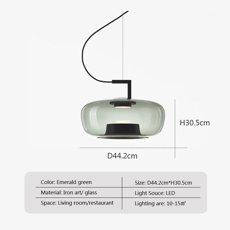 Nordic LED Glass Pendant Light Minimalist Single Head Indoor Decorative Lamps For Living Room Bedroom Dining Room Cafe Fixtures