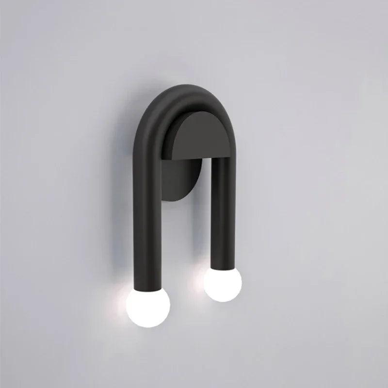 Designer U-Shape Design LED Wall Lamp Black For Beside Bedroom Study Morden Sonce Lighting Indoor Minimalist Home Decor Fixture