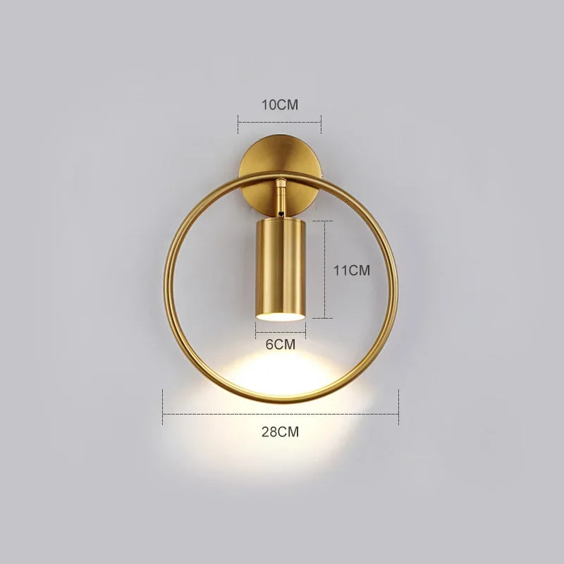 Modern Led Nordic Wall Lamp For Bedroom Decor Office Study Bedside Reading Lighting Fixtures Luxury Brass Plating Stairs Lights