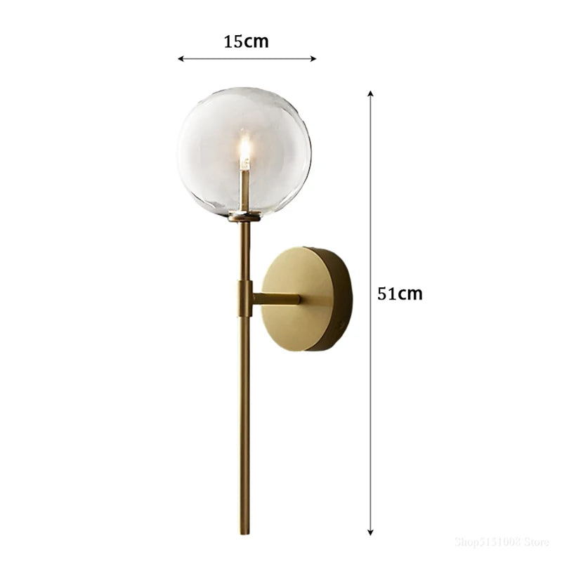 Classics Wall Lamp Clear glass ball lampshade American Retro lights Living Room wall light Bedroom Aisle Kitchen Stairs lamps