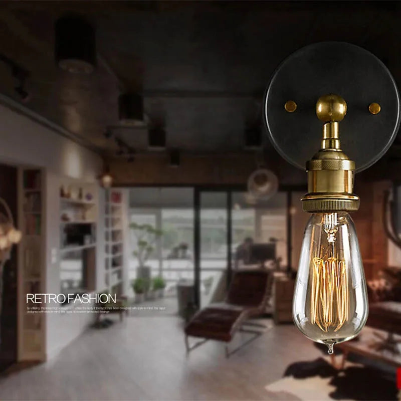 Vintage Iron Industrial Wall Lamp LED Bedside Lights Living Room  Cafe Indoor Lighting Decorative Light Fixture E27 Wall Lamps