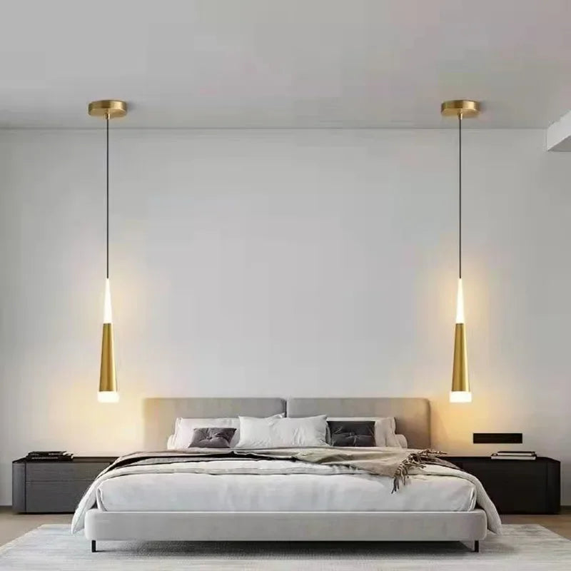 Nordic LED Pendant Lamp Bedroom Bedside Modern Pendant Light  Living Room Long Hanging Wire Chandelier Indoor Home Decor Fixture