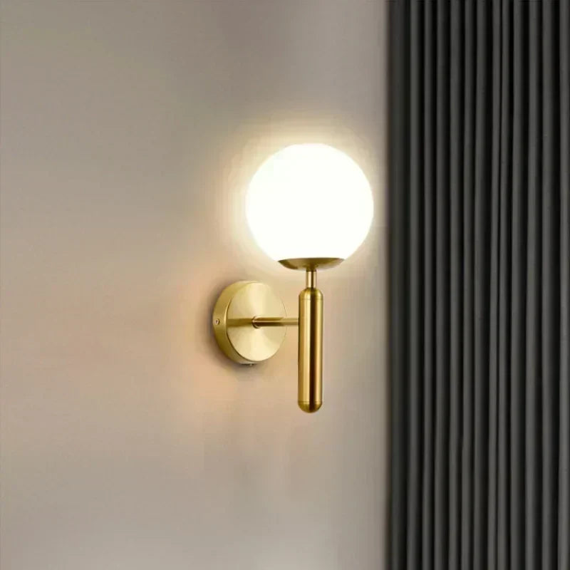 Nordic Style Wall Lamp Single Head Creative Personality Simple Modern Bedroom Bedside Lamp TV Background Light Fixtures