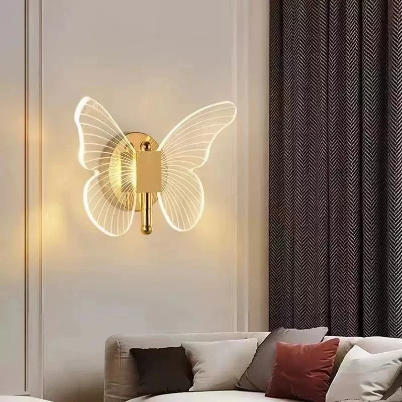 Butterfly LED wall lamp Colorful wall light golden modern sconces indoor lighting home lamp for bedroom living room