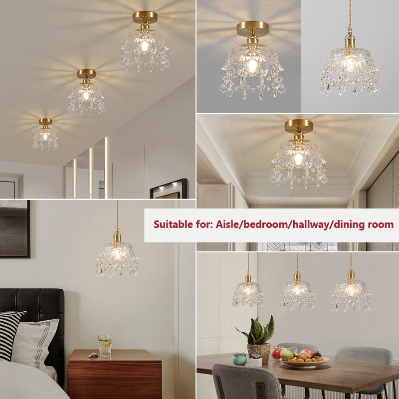 LED Modern glass Pendant lamp living room Fixtures Glass European Retro Pendant Lighting Vintage Single head Lamp 110-220V