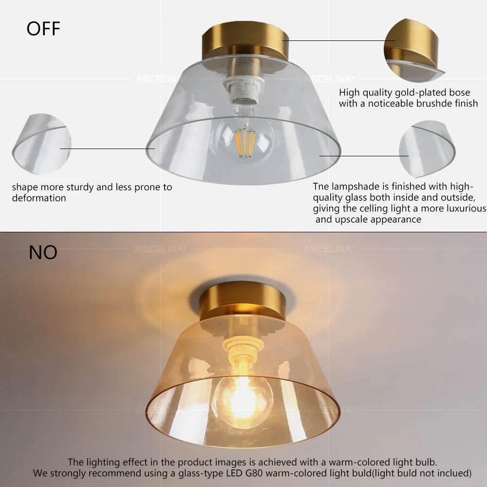 Nordic glass ceiling lamp simple modern LED G80 light bulb for dining room bar bedroom stairwell home interior style chandelier