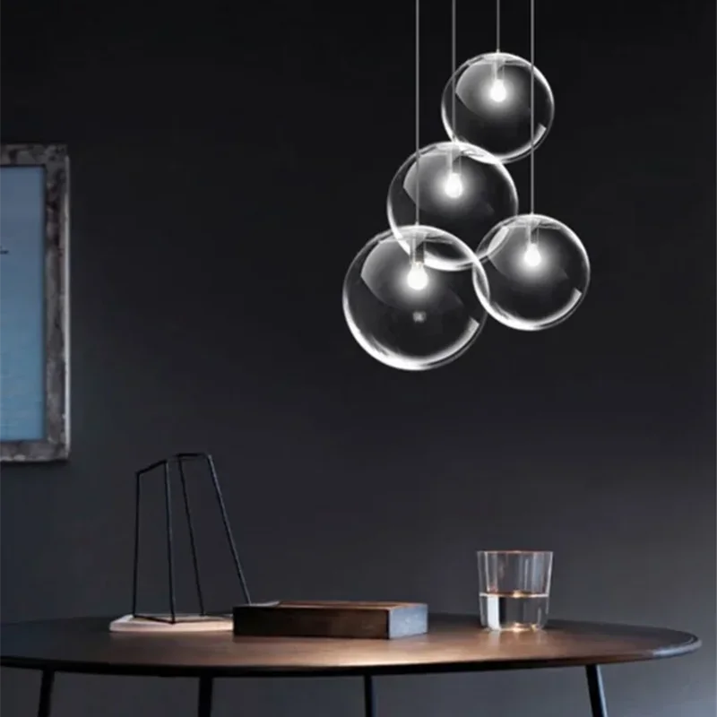 Glsass Pendant Light Bubble Ball Hanging Lighting Creative Decoration Fixtures for Bedroom Study Dinner Room Bar Modern Pendant