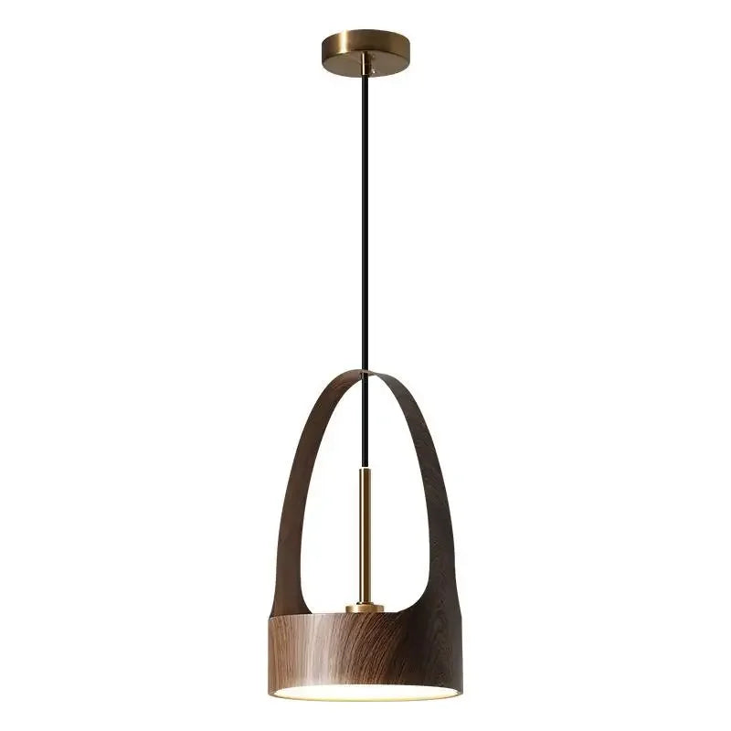 Nordic Led Pendant Lamp for Bedroom Bedside Kitchen Dining Room Walnut Wood Hanging Lights Wooden Modern Decoration Lighting