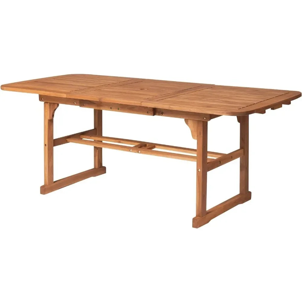Mesa de comedor moderna Plaza Maui | Mesa de comedor de patio con listones de madera maciza de acacia, jardín al aire libre