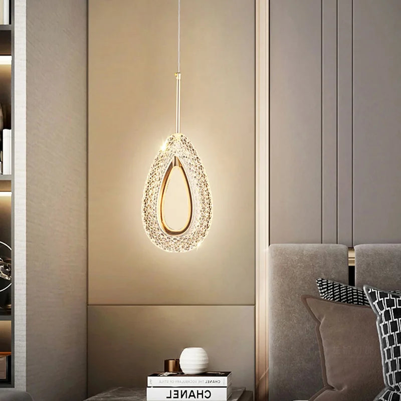 Nordic Crystal LED Pendant Lights Indoor Lighting Ceiling Hanging Light For Home Kitchen Dining Table Living Room Decoration