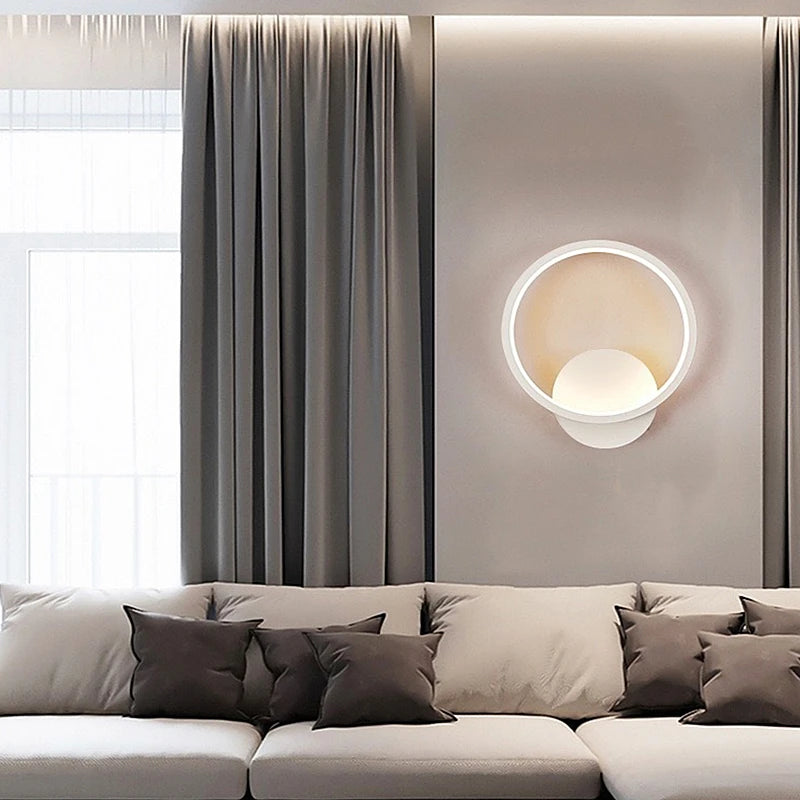 Modern metal circular LED energy-saving wall lamp simple restaurant aisle bedside Lights indoor decoration lighting fixtures