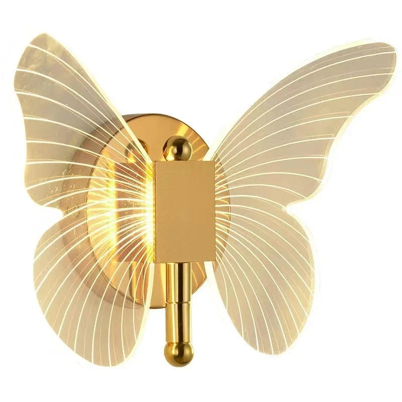 Butterfly LED wall lamp Colorful wall light golden modern sconces indoor lighting home lamp for bedroom living room