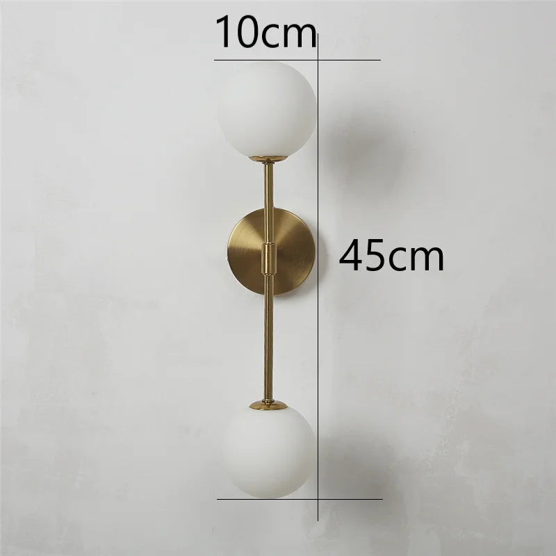 Post-modern Wall Lamps LED Golden Simple Glass Wall Light with G9 Bulb Nordic Creative Bedroom Living Room Aisle Bedside Lamp