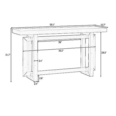 Telenti Wood Console Table | Modern Industrial Concrete Top Grey Minimal Entryway HallwayTable