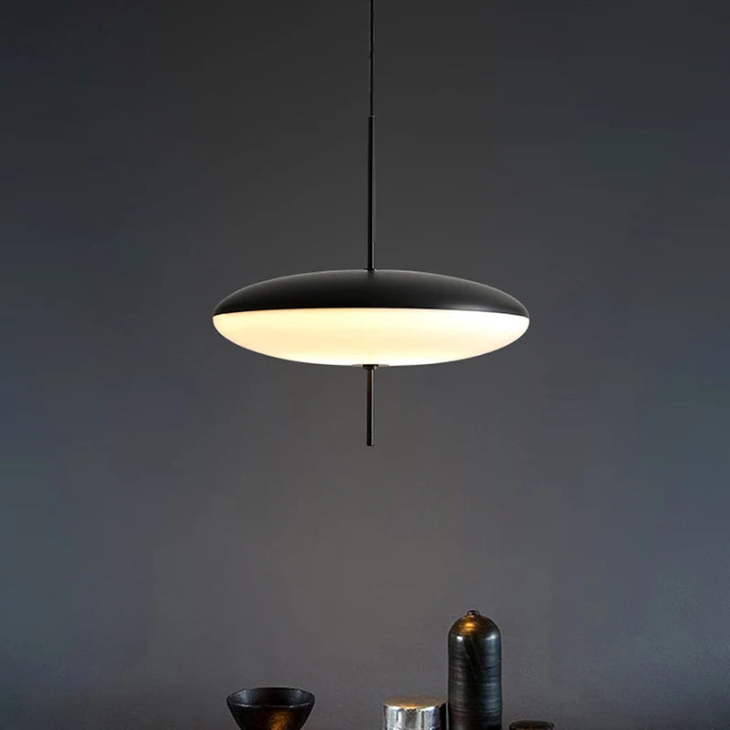 Modern Flying Saucer Pendant Lights LED Minimalist Black White Hanging Lamps Restaurant Study Living Rooms Bedroom Bar Home Lamp