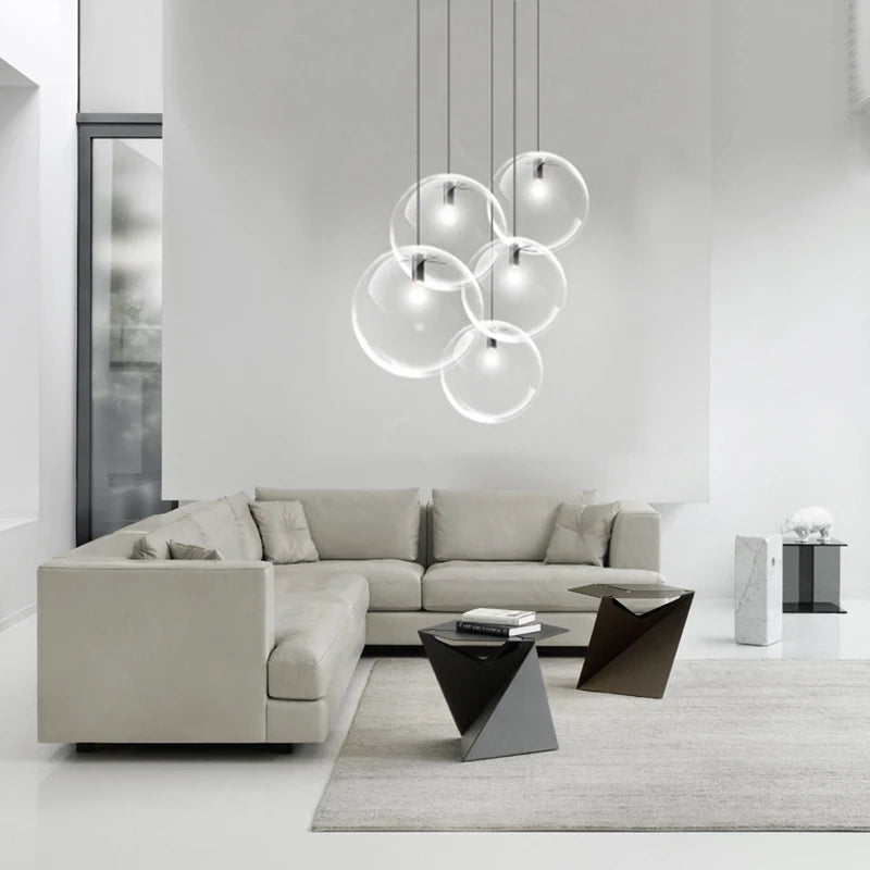 Glsass Pendant Light Bubble Ball Hanging Lighting Creative Decoration Fixtures for Bedroom Study Dinner Room Bar Modern Pendant