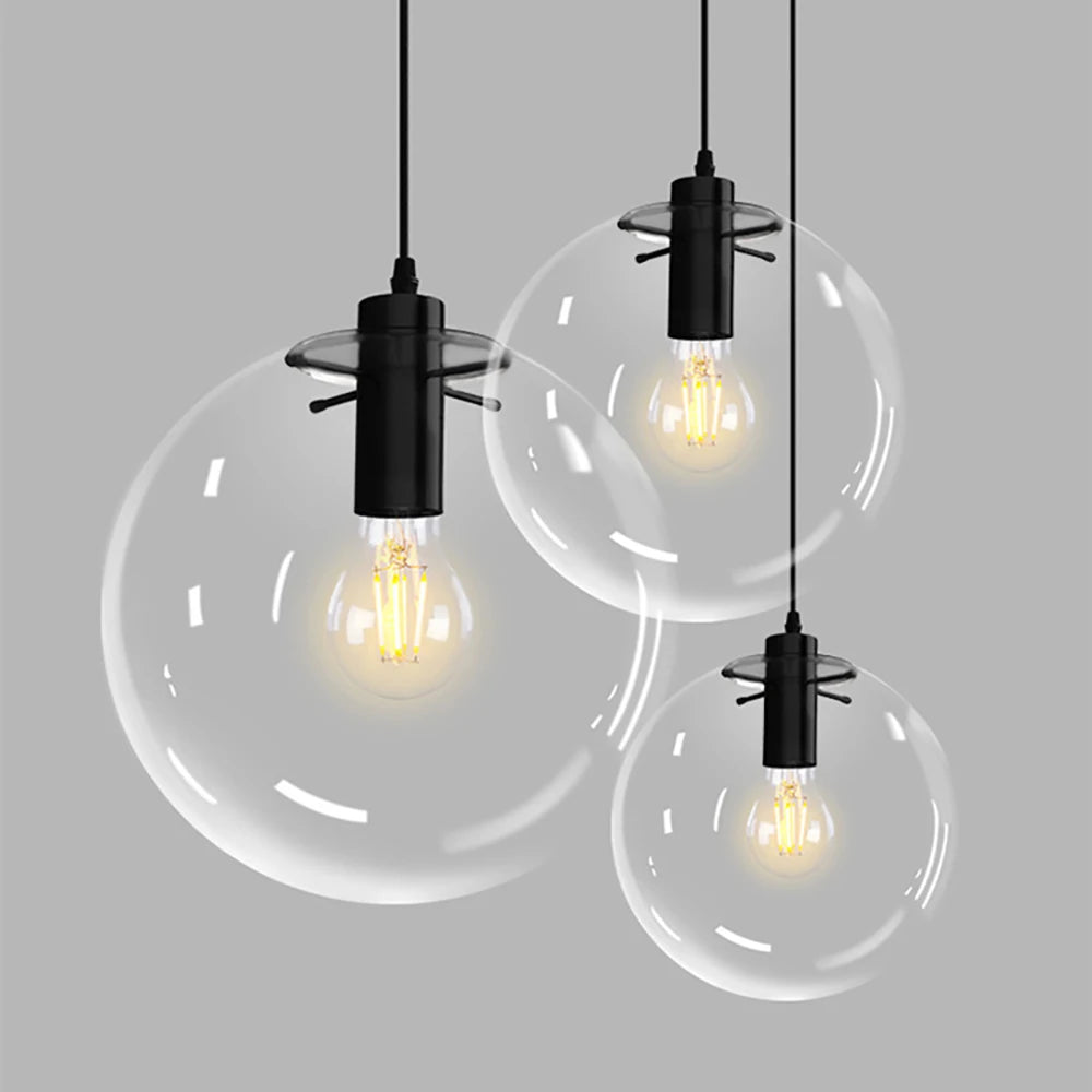 Glsass Pendant Light Bubble Ball Hanging Lighting Creative Decoration Fixtures for Bedroom Study Dinner Room Bar Modern Pendant