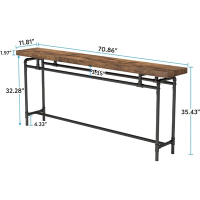 Rosanna Wood Console Table | Extra Long Industrial Hallway Sofa Entryway Table