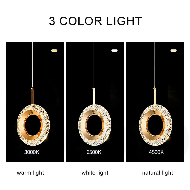 Nordic Ring LED Pendant Lights Indoor Hanging Lamp Room Decor For Bedside Bedroom Living Room Modern Pendant Lamp