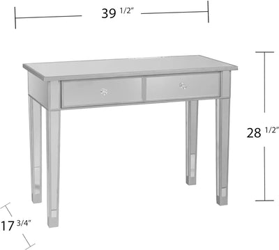 Mitchham Console Table | Silver Mirrored Finish Drawers Entryway Hallway Table