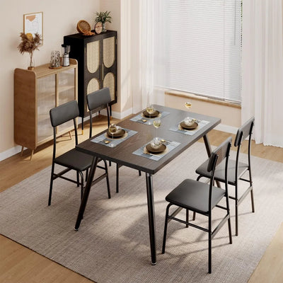 Ivory 5 Piece Wood Dining Table | Table Set for 4, Kitchen with 4 Chairs