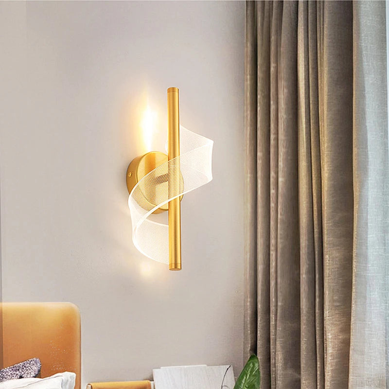 Nordic Minimalist Acrylic Bedroom Living Room Wall Lamp Light Luxury Creative Bedside Lamp Staircase Corridor B Lighting Fixture