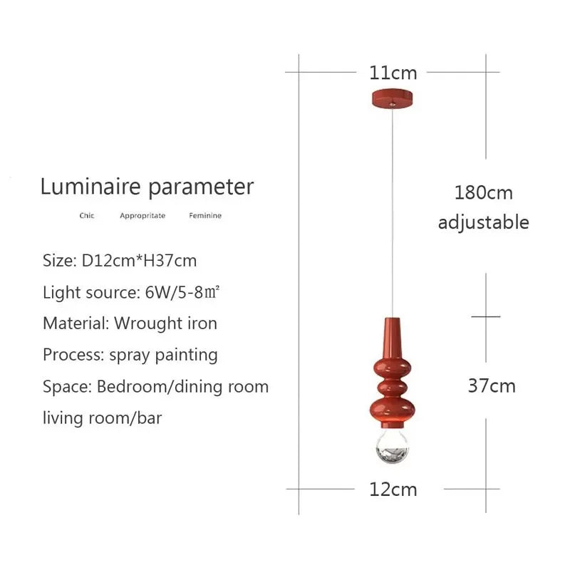 Nordic Glass Pendant Light Minimalist Single Head Design Lamp Living Room Dining Room Bar Bedroom Bed Dining Room Fixture