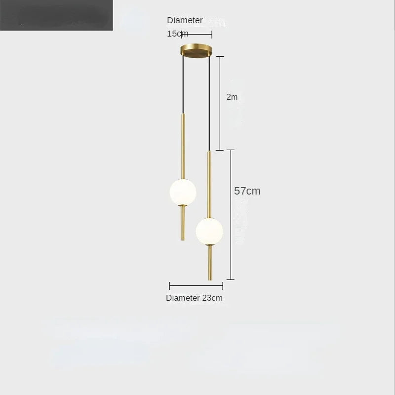 Modern Led Acrylic Long Pendant Light for Bedroom Bedside Hanging Lamp Lustre Home Decoration Lighting Fixture Double Bathroom