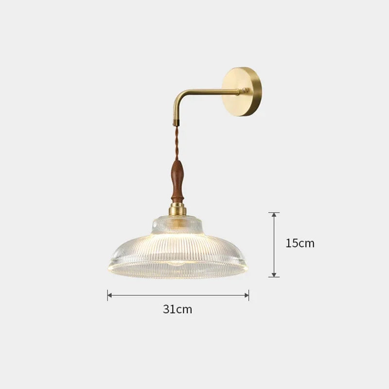 Modern Led Glass Wall Lamp Vintage Transparent Wall Sconce Lighting Nordic Wall Lights Clear Lampshade Retro for Bedroom