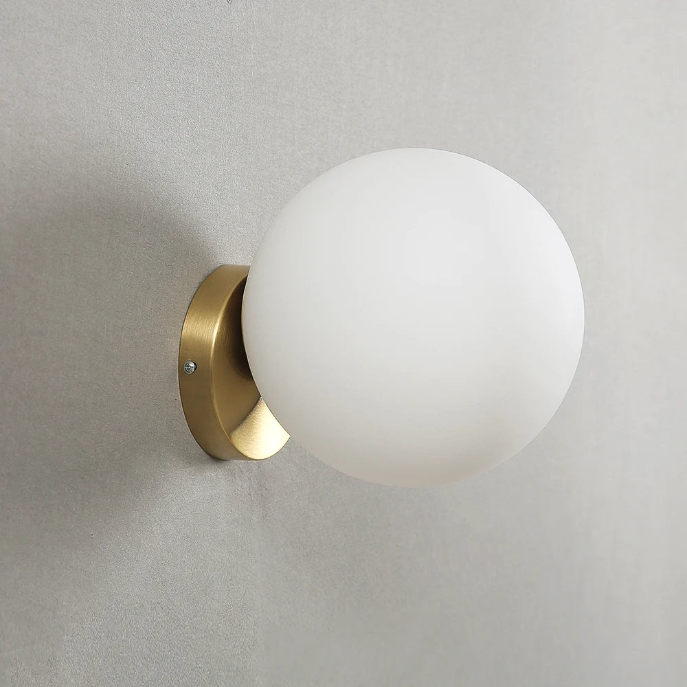 Modern Wall Light Glass Ball Luxury Gold Misaligned ball wall Lamp living Room Bedroom Bedside Staircase Nordic Indoor Decor