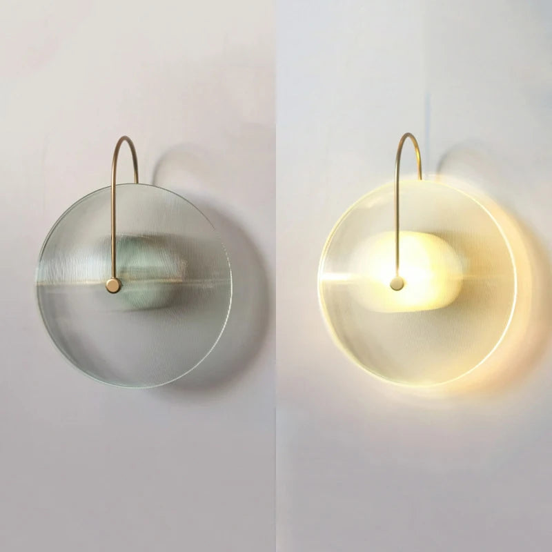 Modern Led Wall Lamp Stripe Round glass light Nordic Indoor lighting Fixture Living Bathroom Bedside Bedroom Decor Sconce Lights