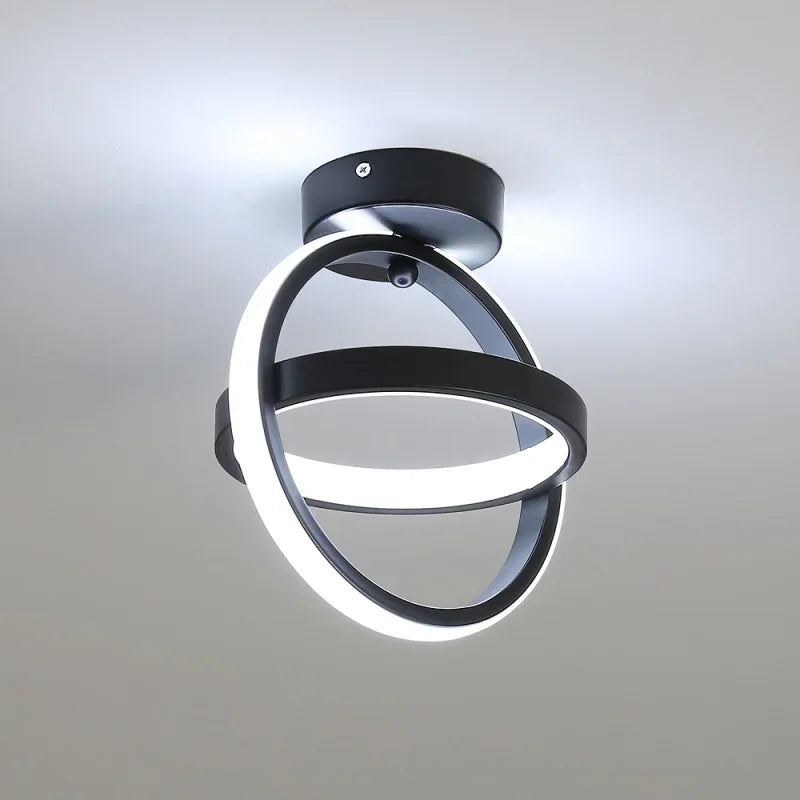 Double Ring Flush Mount Lights, 6000K Chandelier Lamp for Bathroom Livingroom Bedroom Kitchen Hallway