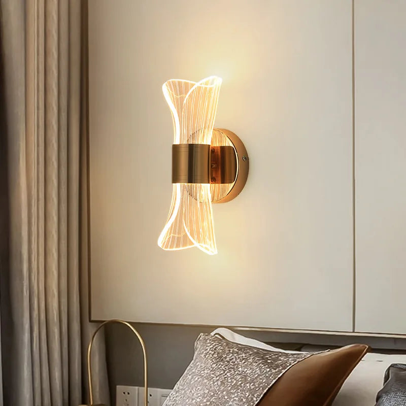 Modern Luxury Wall Lamp Bedroom Bedside Lamp Online Celebrity Hotel Living Room LED Acrylic Background Wall Creative Light