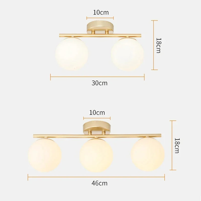 NordicLED Glass Ceiling Light Creative White Ball Corridor Lamp Entrance Cloakroom Balcony Bedroom Dining Room Lighting Fixtures