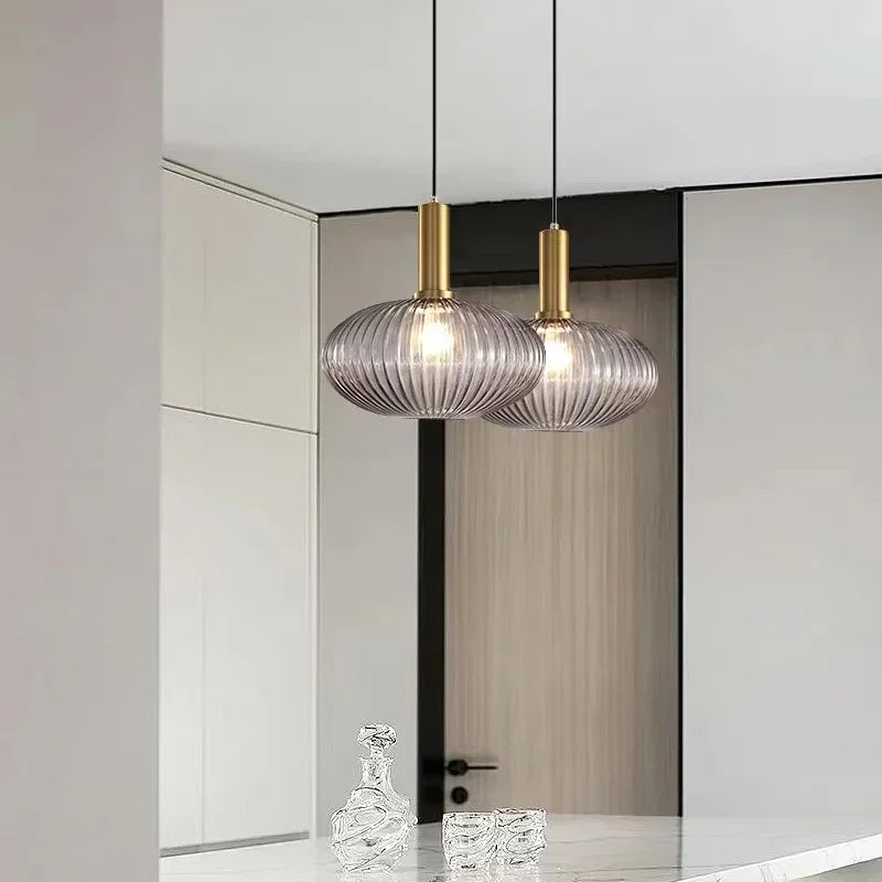 Nordic Glass Pendant Light D30CM Dining Room Hanging Lamp For Living Room Bedroom Beside Home Decoration Lighting Lustre