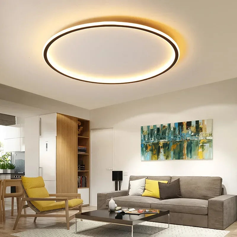 LED Ceiling Chandelier Modern Simple Round Ceiling Lights Living Dining Room Bedroom Corridor Home Indoor Nordic Lamps Lighting