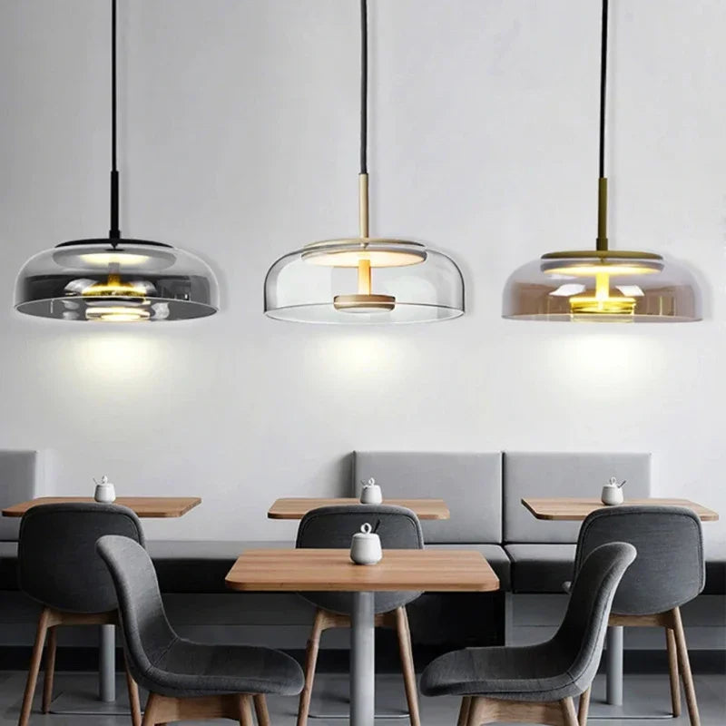 Modern LED Pendant Light Nordic Glass Hanging Lamp Dining Room Bedroom Loft Lamp Bar Decor Luminaire Suspension Light Fixtures