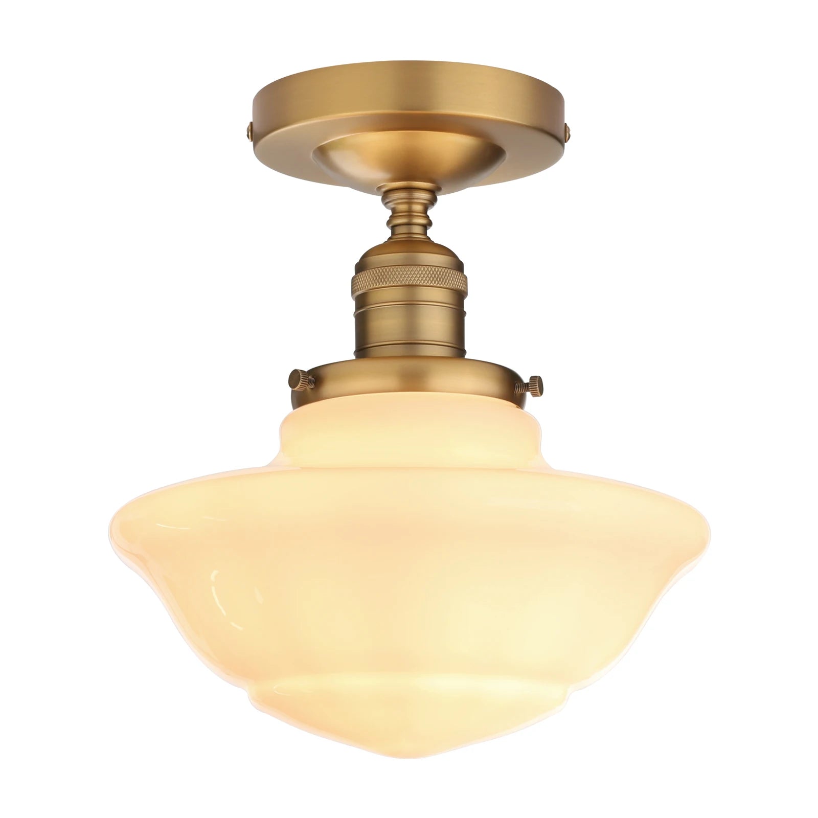 Permo Vintage Flush Mounted Ceiling Lighting with Milk White Glass Shade, for Hallway Foyer Loft Living Room Bedroom