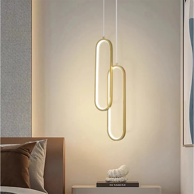 Modern LED Pendant Light Black Gold Bedside Lighting Lamp Living Room Dining Room Bedroom Hanging Lamps Decor Led Fixtrue Lustre