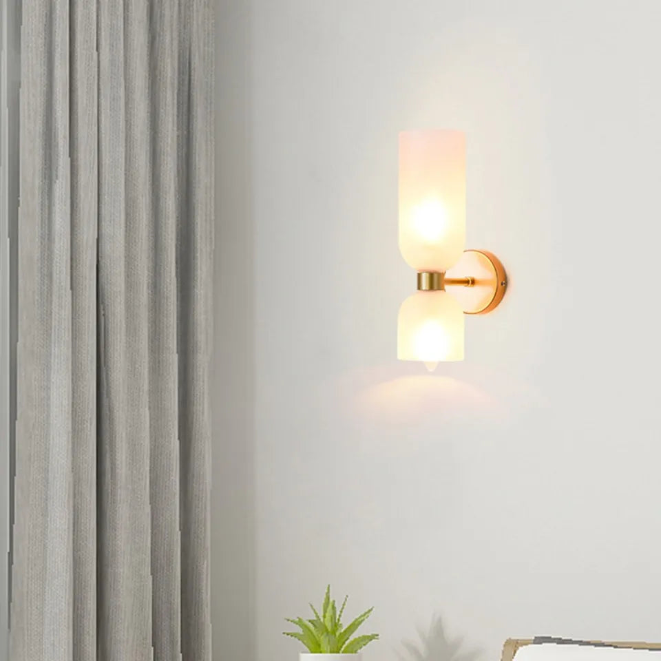 Nordic Simple Bedroom Wall Lamp Personality Living Room Study Lighting Hotel Background Wall Decoration Bedside Glass Wall Lamp