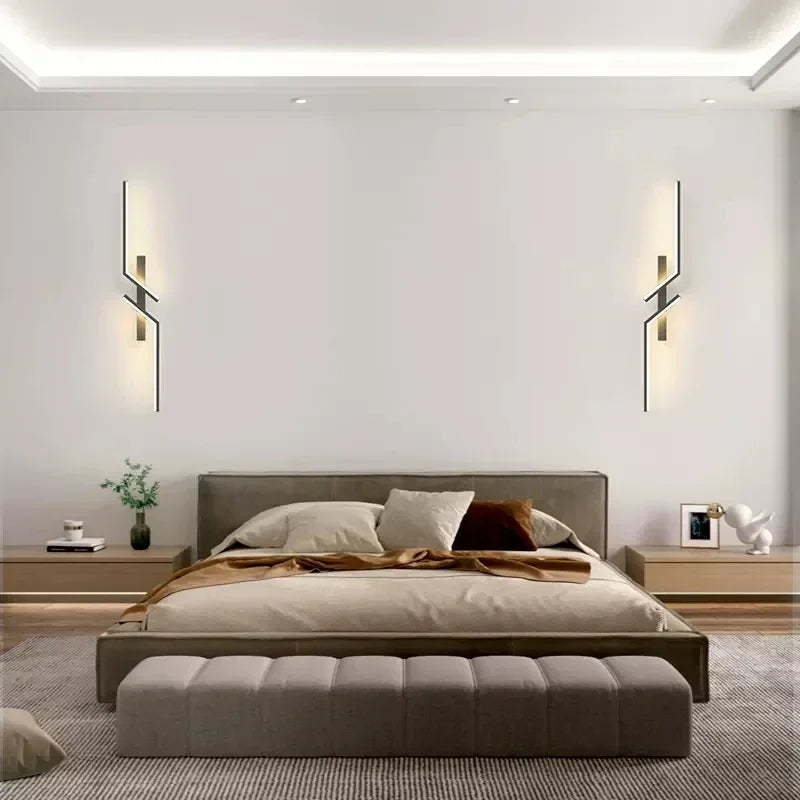 LED Wall Lamp Modern Minimalist Strip Wall Decor Lights Lighting For Bedroom Bedside Living Room TV Sofa Lobby Background Decor