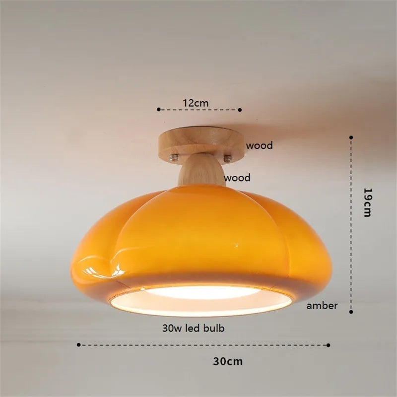 IWHD Nordic Modern Pumpkin LED Ceiling Lights Fixtures Mount Plafonnier Porch Hallway Balcony Bedroom Luminaria Lamparas 30W