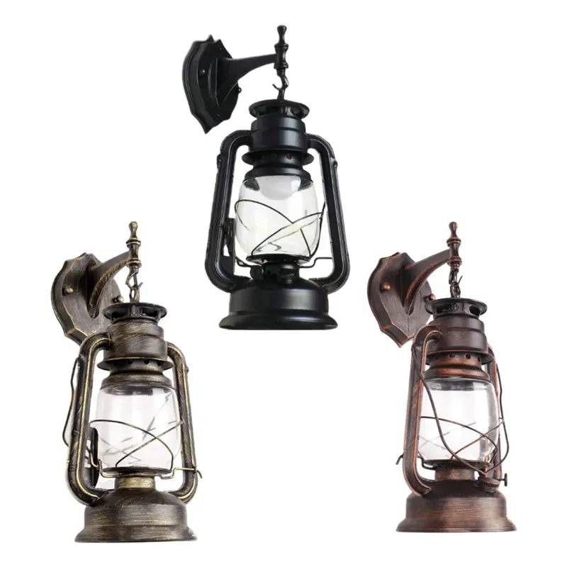 E27 Retro Vintage Antique Rustic Lantern Wall Sconce Light Fixture Bedside Retro Lamp Industrial Decor Dining Room Bedroom Ligh