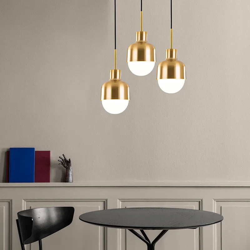 Modern Led Pendant Lights Fixture for Kitchen Dining Room Restaurant Hanging Lamps Luminaire Gold Simple Iron Droplight Lighting