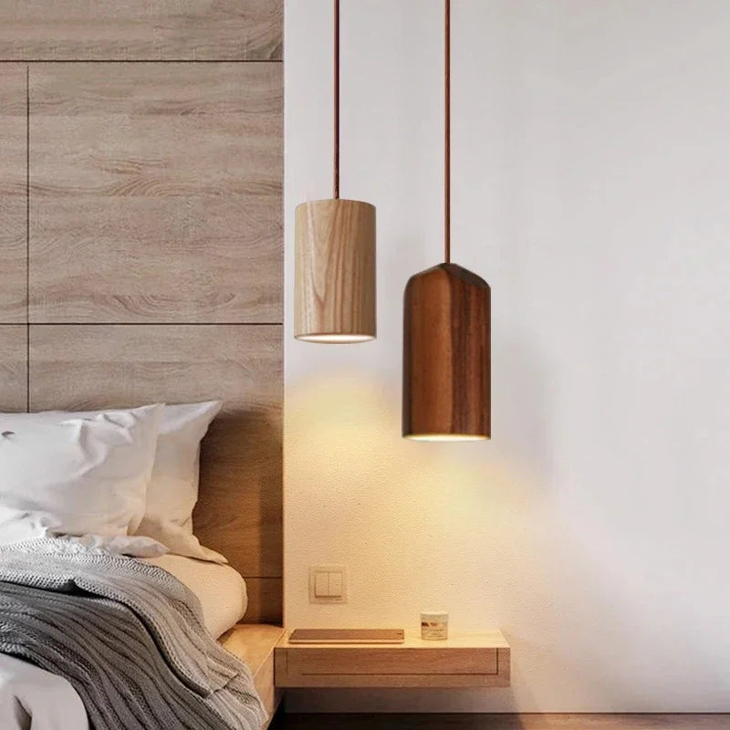 Wood Pendant Light Nordic Home Decorative Hanging Lamp For Bedroom Bedside Study Living Room Indoor Decor Illumination Luminaire