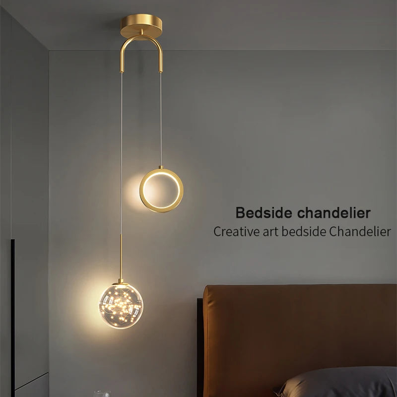 Lustre LED Pendant Light Indoor Lighting Fixture Living Bedroom Bedside Home Decoration Dining Table Hanging Lamps Pendant Lamp