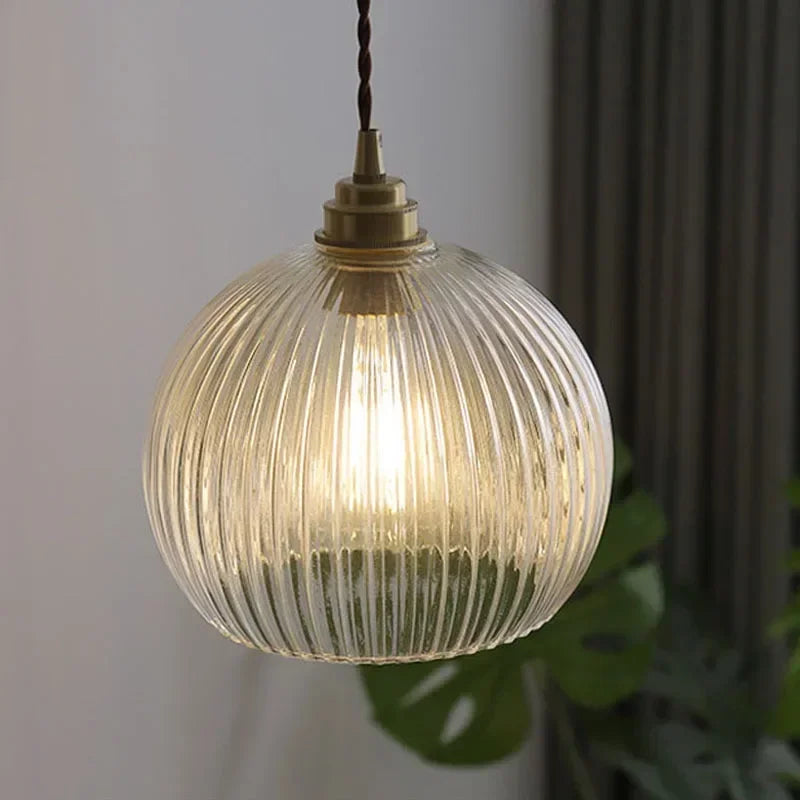 Nordic Glass Pendant Light Copper Suspension Chandelier for Dining Room Kitchen Bedroom Home Decor Hanging Lamp Fixtures Luster