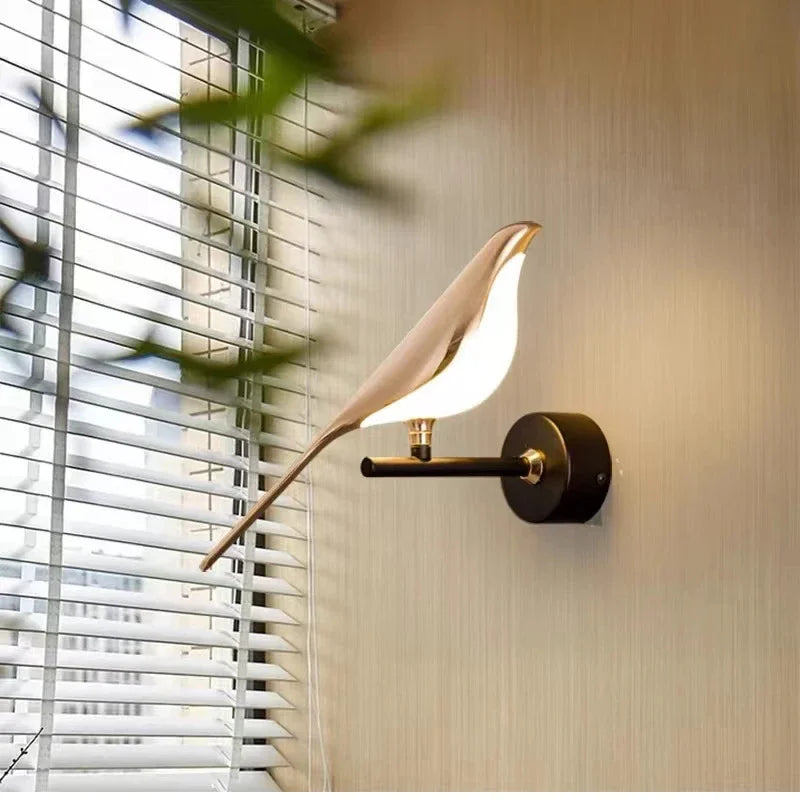 Modern Simplicity LED Wall Lamp Magpie Bird Model Light Sconce Light Indoor Lighting Home Kitchen Bedside Bedroom Living Room